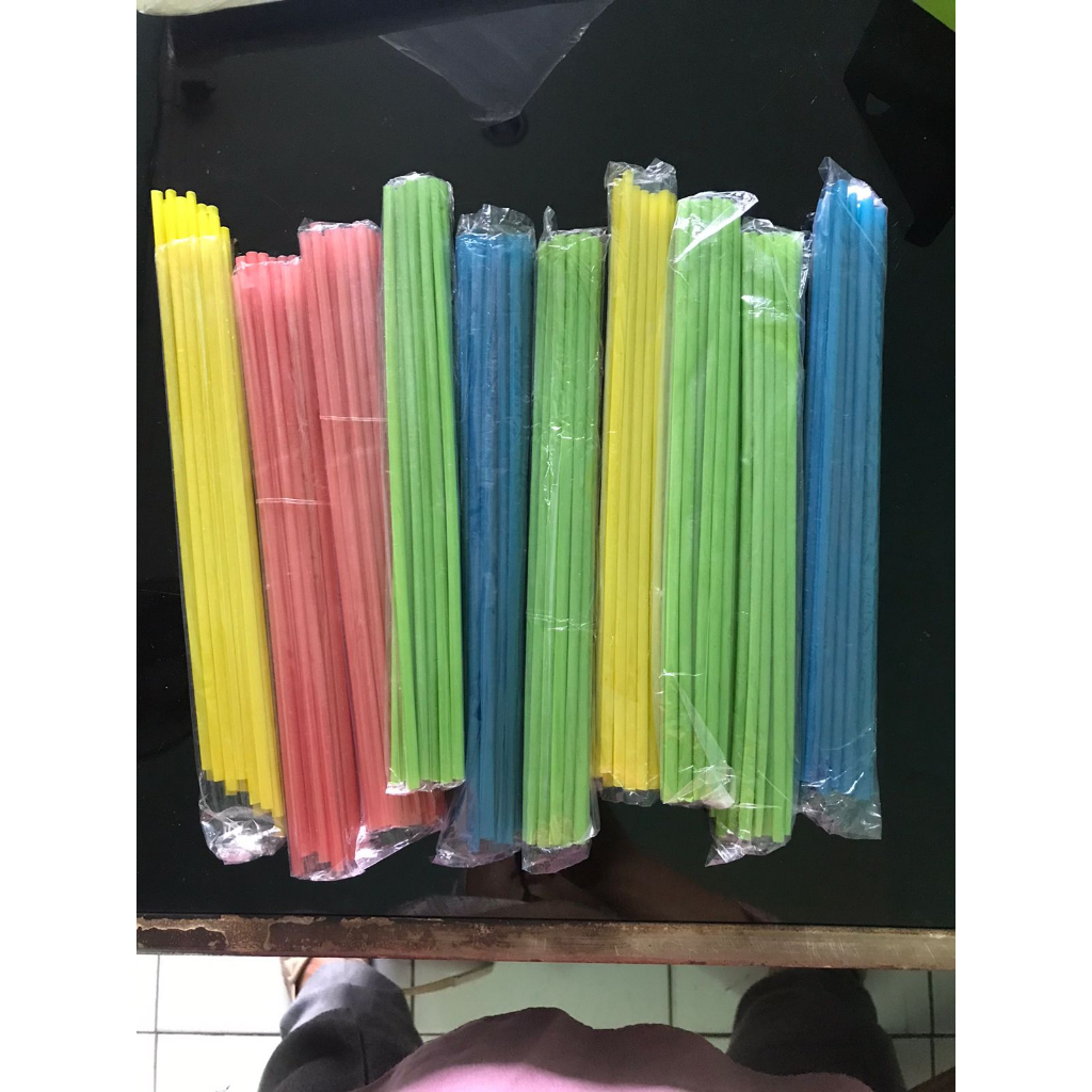 Sedotan Plastik warna warni Sedotan Es