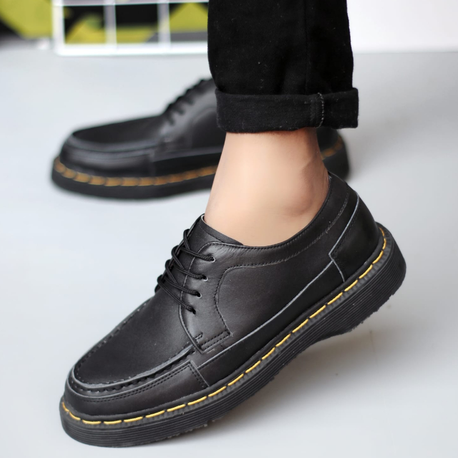 Sepatu Docmart Formal Kulit Asli Tali Pria