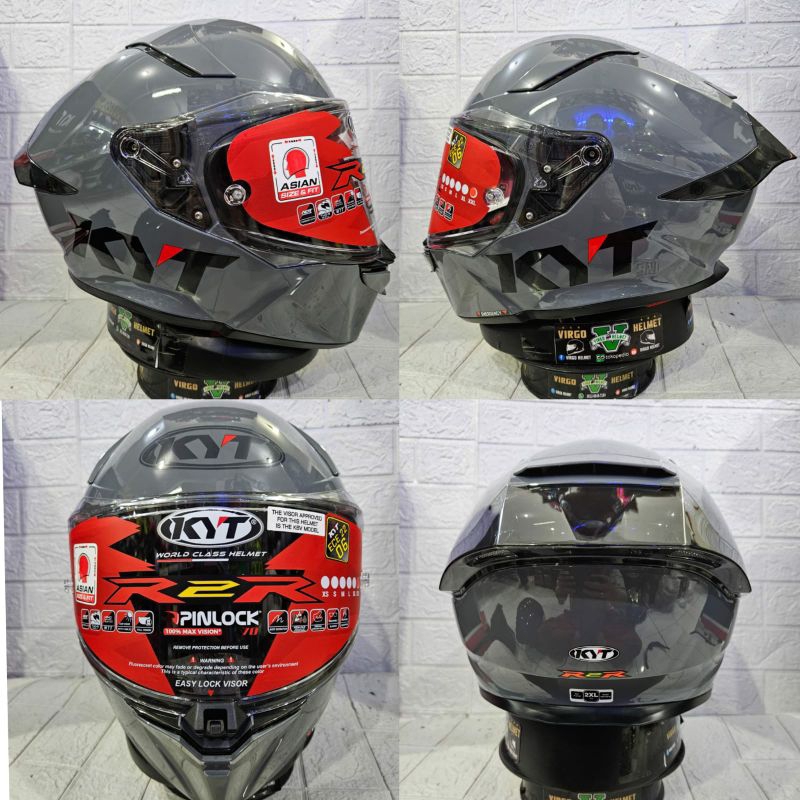 HELM KYT R2R PRO PLAIN GORILA GREY