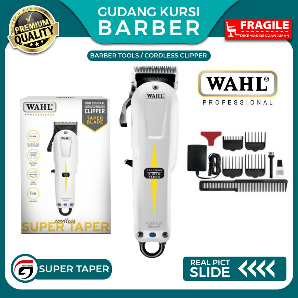 Wahl Super Taper Cordless Original Hair Clipper Alat Potong Rambut Tanpa Kabel Ori Pangkas Barbersho