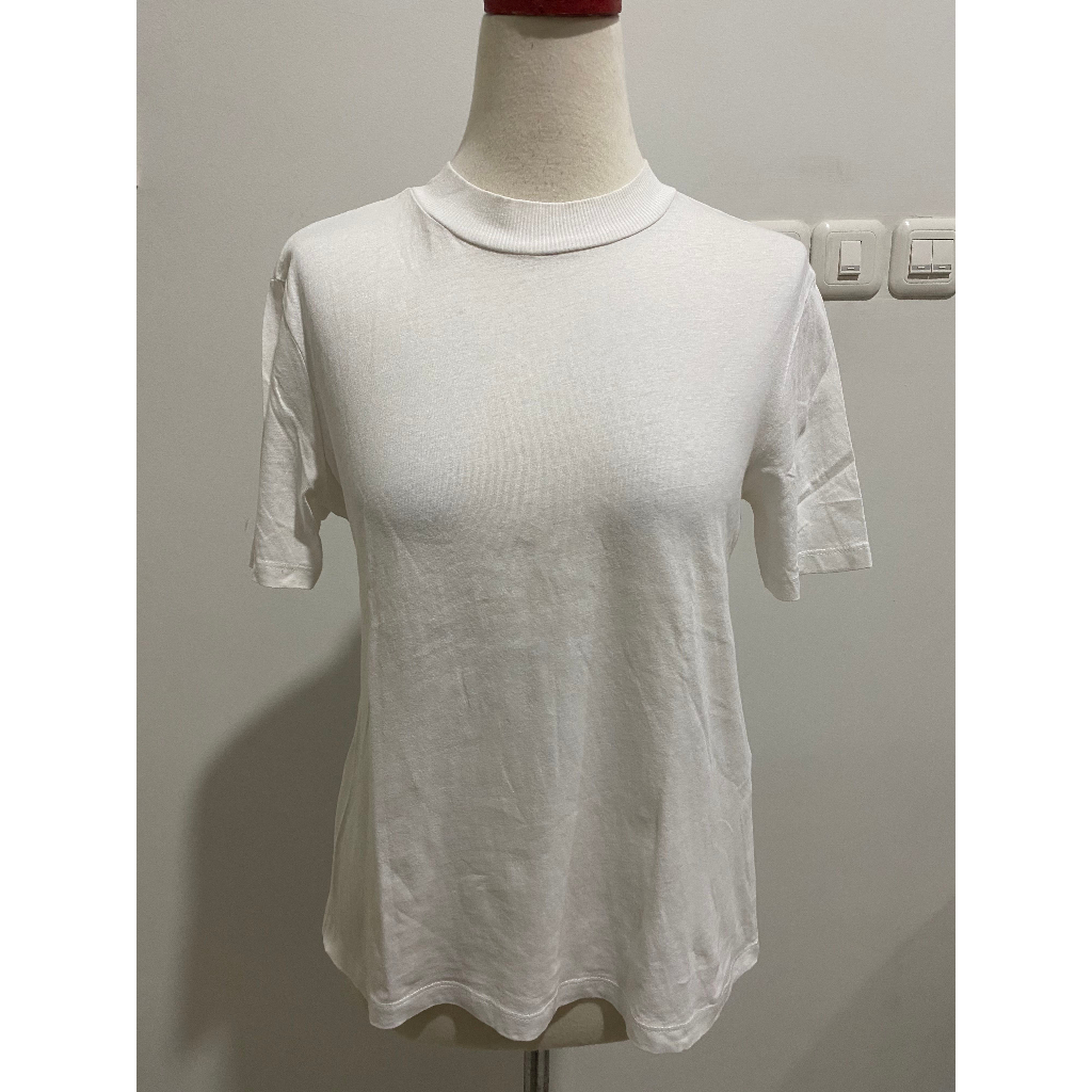 KAOS ZARA ORIGINAL PUTIH POLOS WHITE BASIC MEDIUM ROUND NECK TURTLE WANITA CEWEK ASLI ORI ATASAN PAK