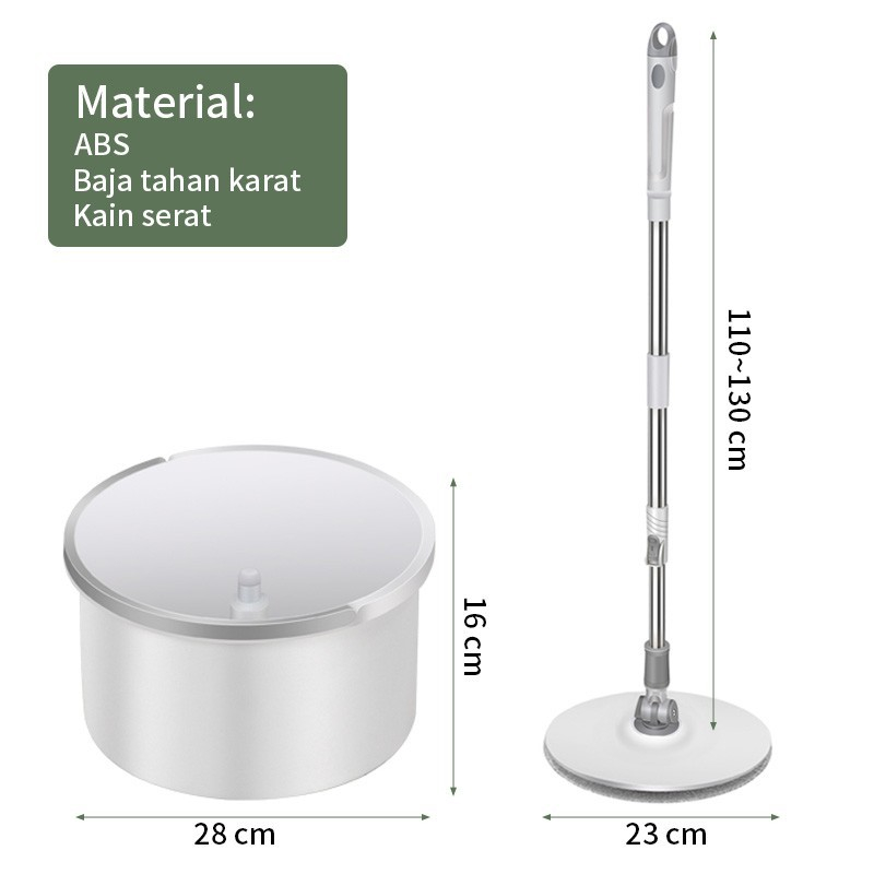 Spin Mop Alat Pel Lantai Kain Otomatis Flat Mop Ember Twist Ultra Sapu