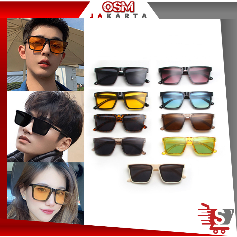 OSM JKT F5879 Kacamata Kotak Hitam Korean Fashion Sunglassess Wanita Pria Unisex / Kacamata Fashion / Casual Sunglasses Import