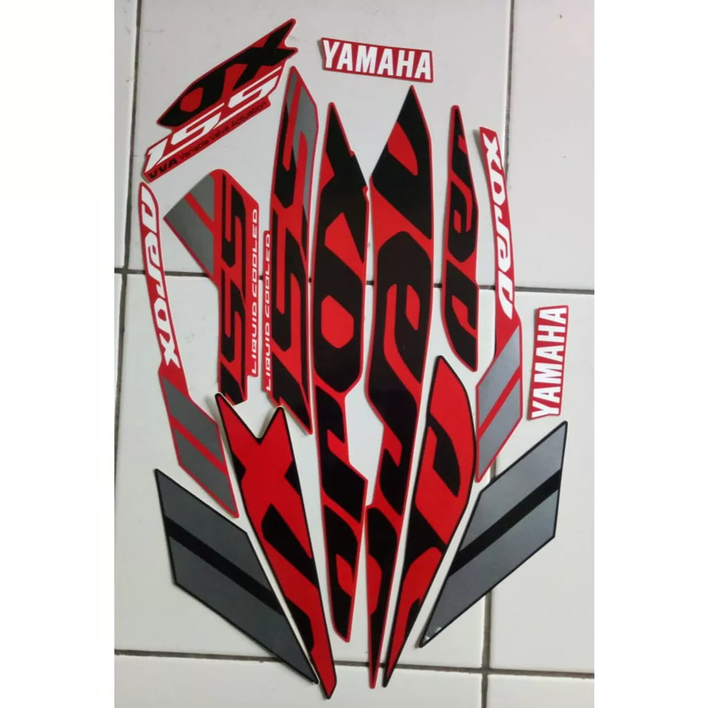 stiker striping yamaha aerox 155 2019 merah lis body standar original