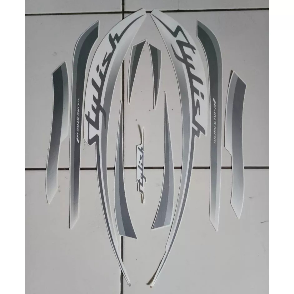 stiker striping honda scoopy stylish 2019 putih lis body original