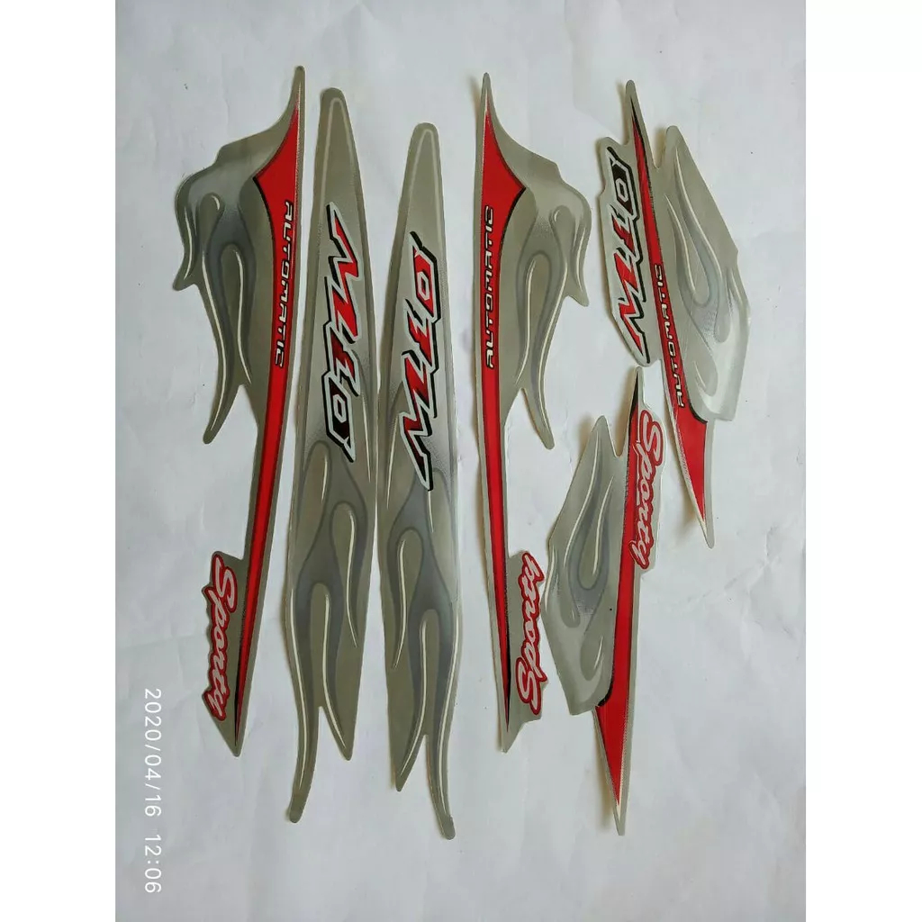 stiker striping yamaha mio sporty 2006 silver lis body original
