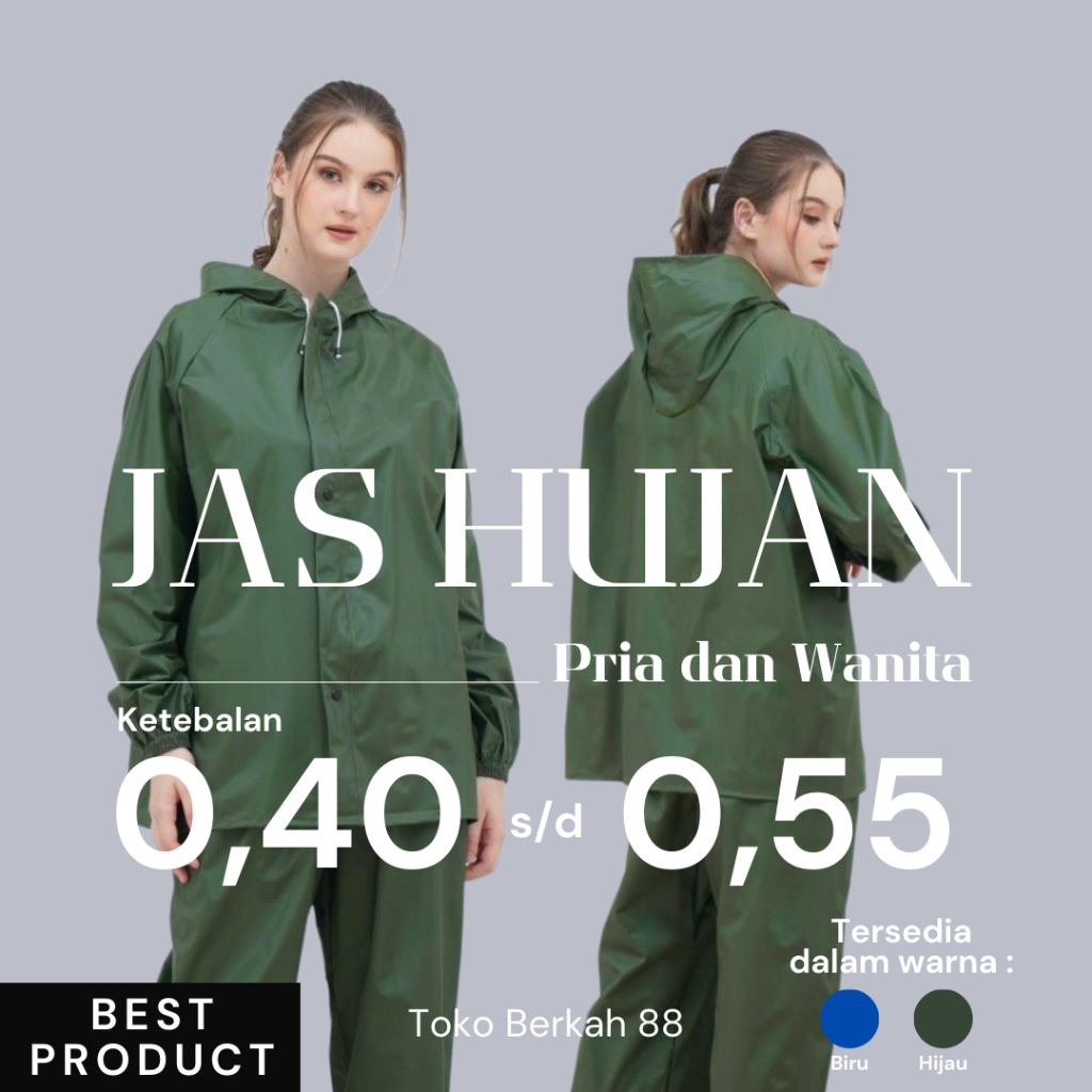 Jas Hujan Pria dan Wanita / Jas Hujan Setelan Baju Celana