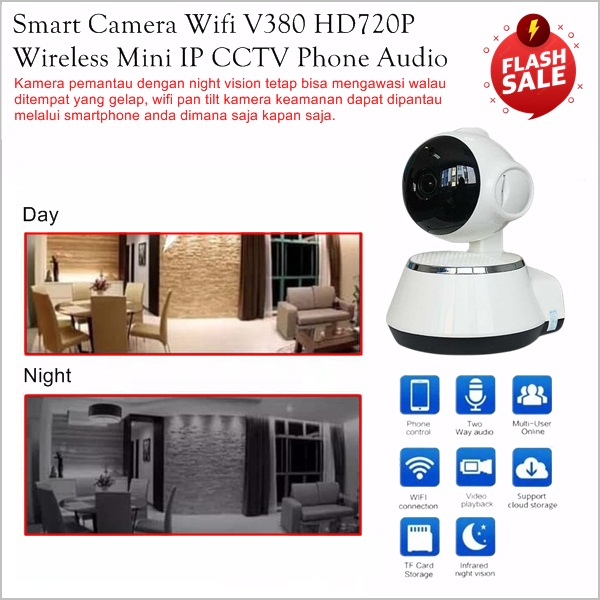Flash Sale ip camera wifi cctv v380 kamera cctv rumahan cctv mini sambung ke hp jarak jauh cctv wifi
