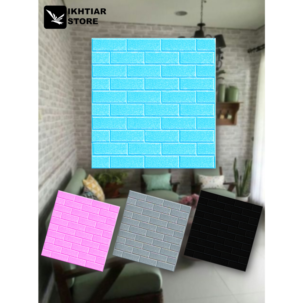 WALLPAPER 3D FOAM BRICK EMBOSSED MOTIF KULIT JERUK POLOS | 3D WALL FOAM | WALLPAPER STIKER TEMBOK