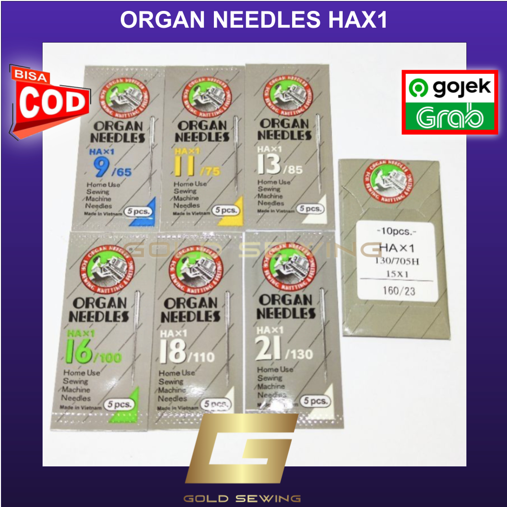 Jarum ORGAN HA x 1 HAx1 Ori Japan Needles Mesin Jahit Portable & Klasik Traditional Singer / Butterf