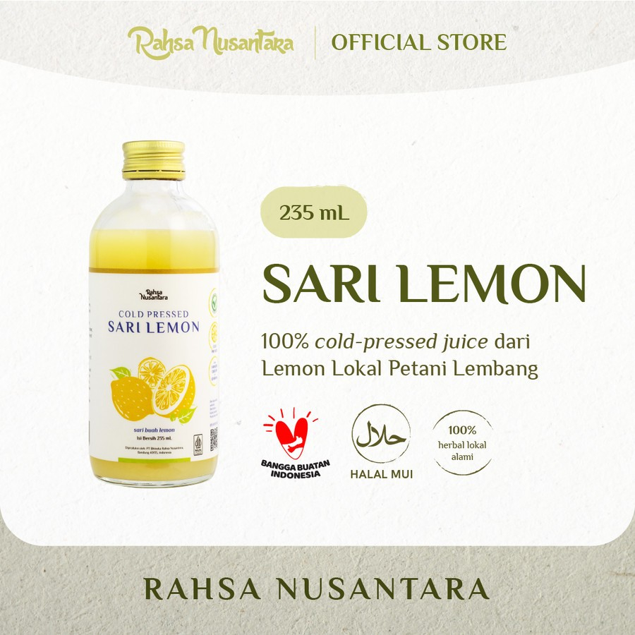 

Rahsa Nusantara, Sari Lemon Premium Juice Murni Lokal Asli / HALAL 235 mL - Jakut