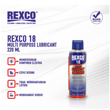 Pembersih Komponen Elektronik Contact Cleaner Rexco18 Rexco 18 220 ML