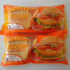 

CHAMP CHICKEN BURGER isi 6 pcs 315 GR BURGER AYAM / LOLLY FROZEN FOOD