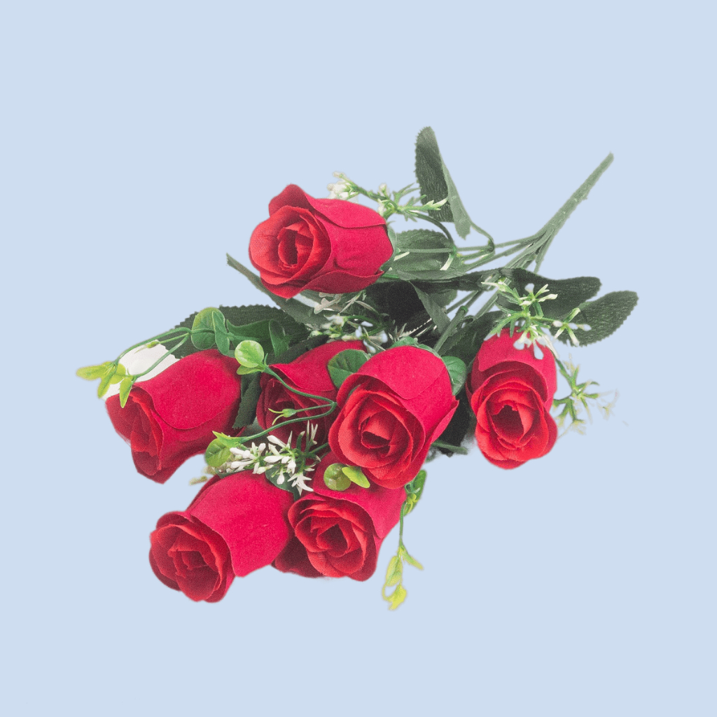 Bunga Mawar Kuncup Semi Beludru 7 Tangkai