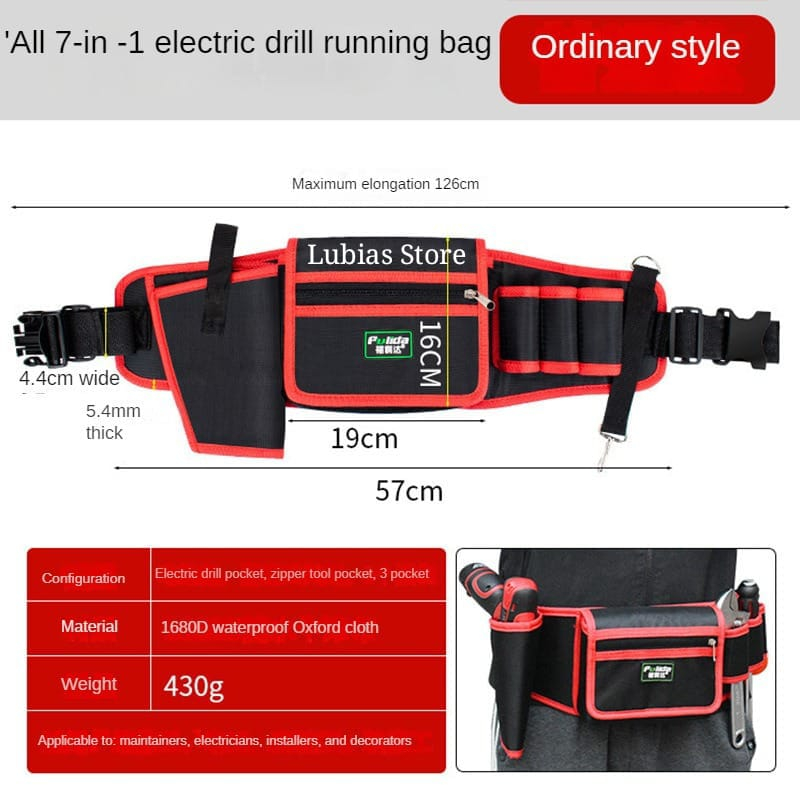Tas Perkakas Bor Tas Penyimpanan Alat-alat Bangunan Lubias