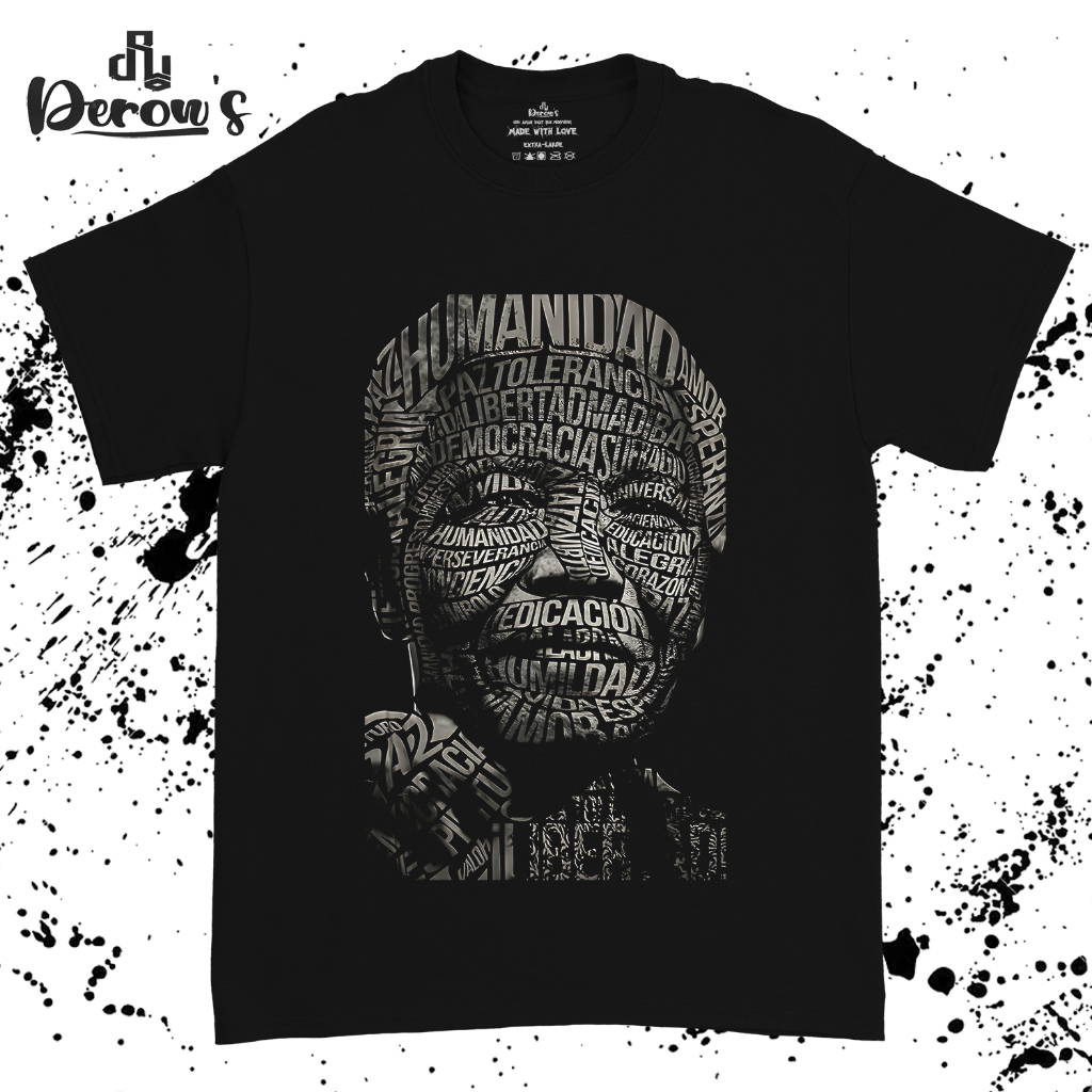 Kaos Font Art Nelson Mandela | Kaos Nelson Mandela | Derows Warfield Unisex Tshirt