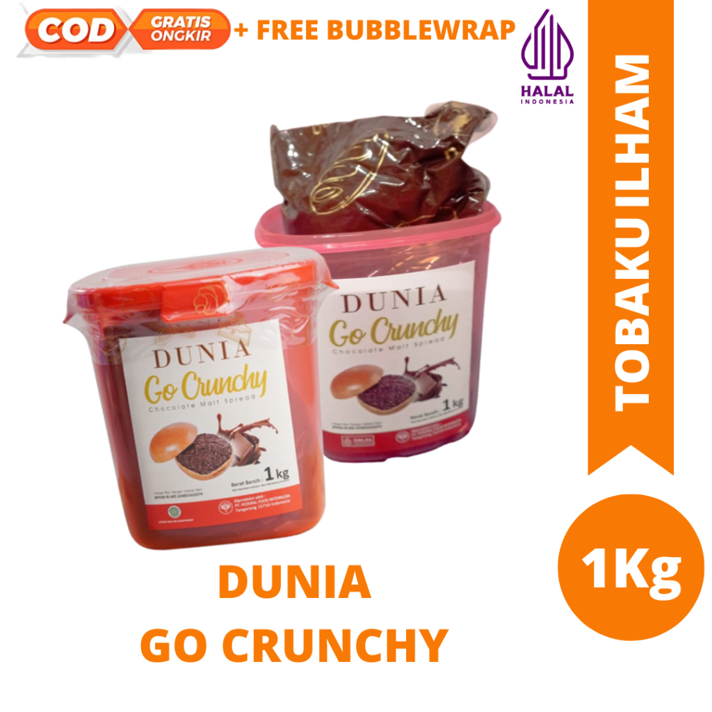

Dunia go crunchy 1kg selai coklat crunchy
