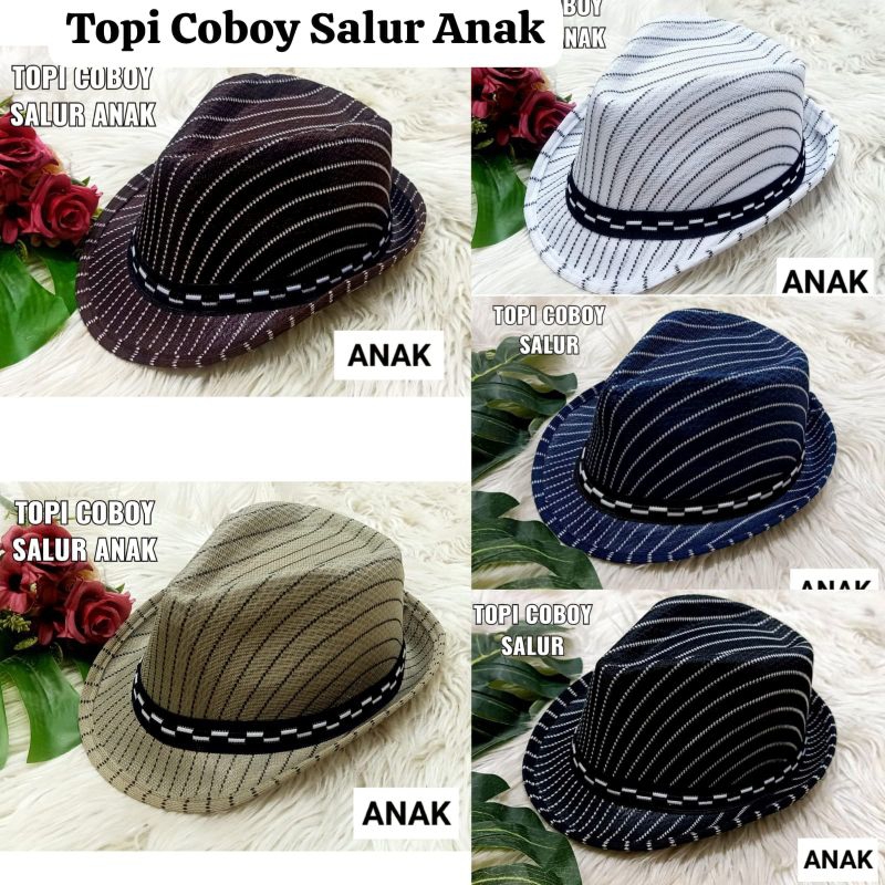 Topi Coboy Salur Anak / Topi Anak masa kini/ Topi Coboy Kekinian/ Topi Anak Salur/ Topi Anak Santai 