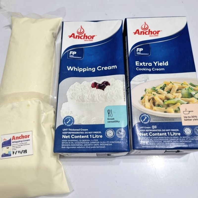 

anchor whipping cream repack 200 gr / krim kocok / elle cooking cream excellence krim masak 200 ml