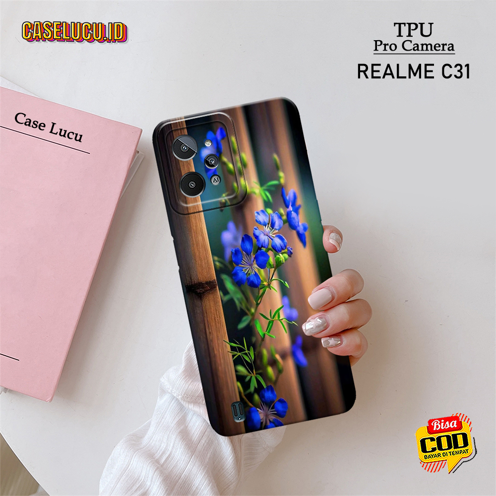 Casing Hp Realme C31 Terbaru - Fashion Case Bunga - Case Realme C31 - Soft Case Hp Realme C31- Kesin