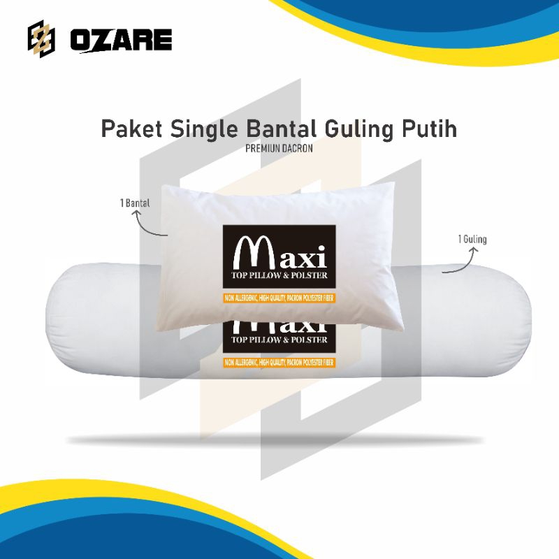 Paket Bundling 1 Set Bantal Guling Tidur Dacron Maxi