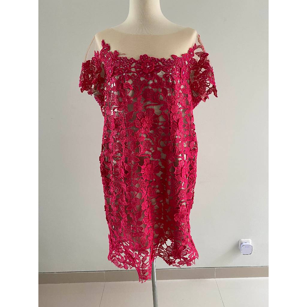 DRESS MEGA PINK FUSIA FANTA MERAH MUDA BAJU PESTA BIG SIZE JUMBO PAKAIAN WANITA BESAR PARTY DRESS GA