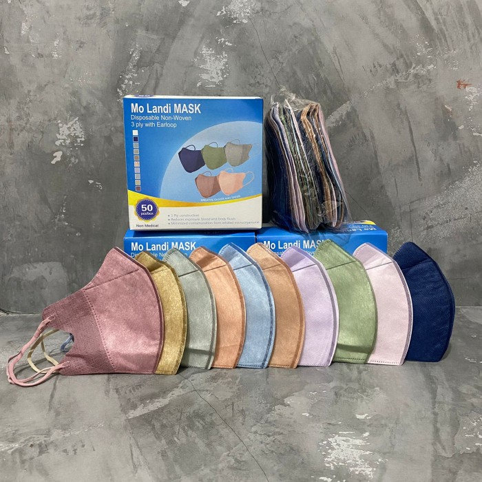 MASKER DUCKBILL ABU ABU DEWASA ISI 50 PCS PREMIUM QUALITY-MIX WARNA