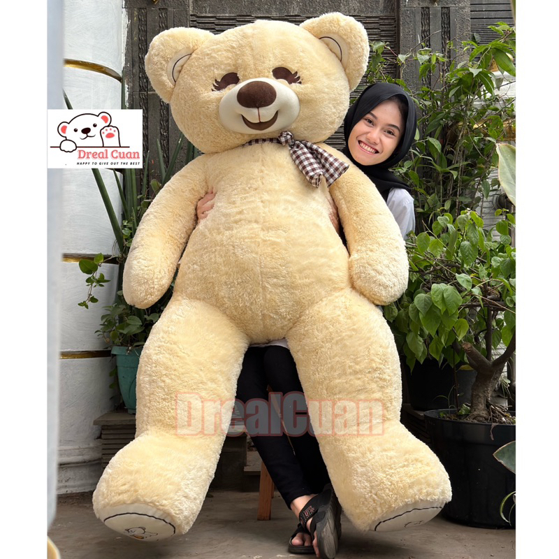 Boneka teddy bear beruang fluffy syal 1,5 meter 150cm super besar jumbo big premium korea