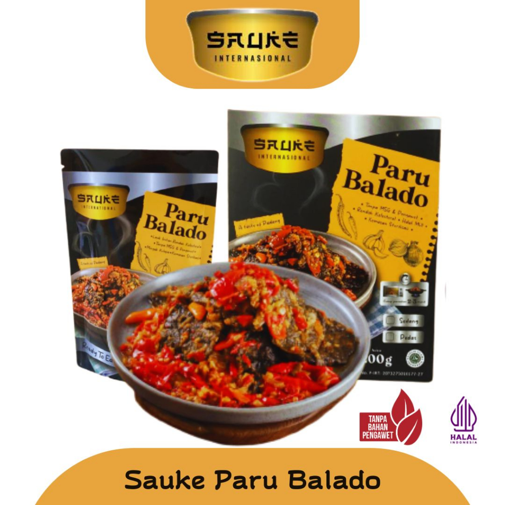 

Paru balado kemasan instan siap saji paru sapi pedas sambal balado halal