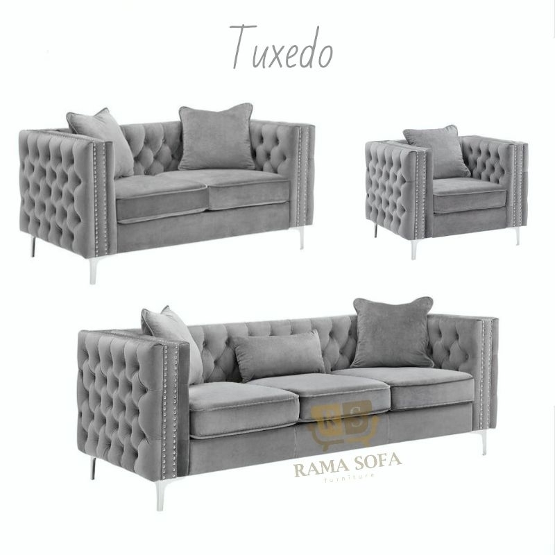 Rama sofa - sofa ruang tamu tuxedo kancing seribu sofa chesterfield sofa set minimalis sofa mewah so
