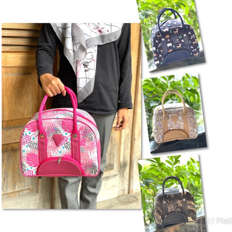 Travel Bag kanvas size medium (warna dan motif acak)