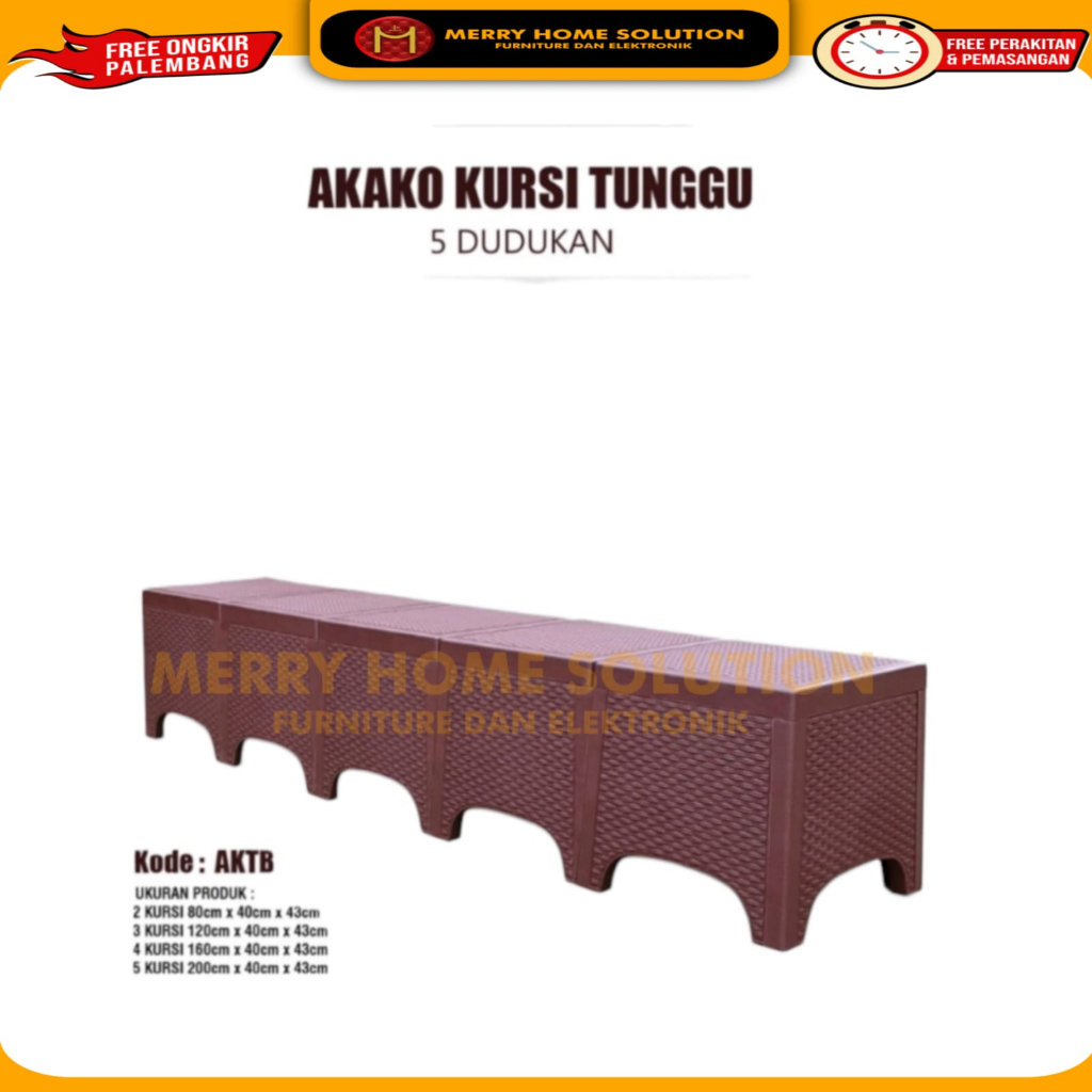 kursi plastik AKAKO AKTB/ kursi tunggu plastik / duduk 5