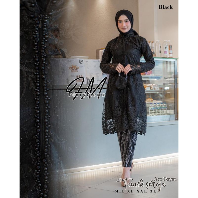 SETELAN KEBAYA TUNIK PAYET MODERN JUMBO LD 130/BAJU KEBAYA TERBARU MASA KINI
