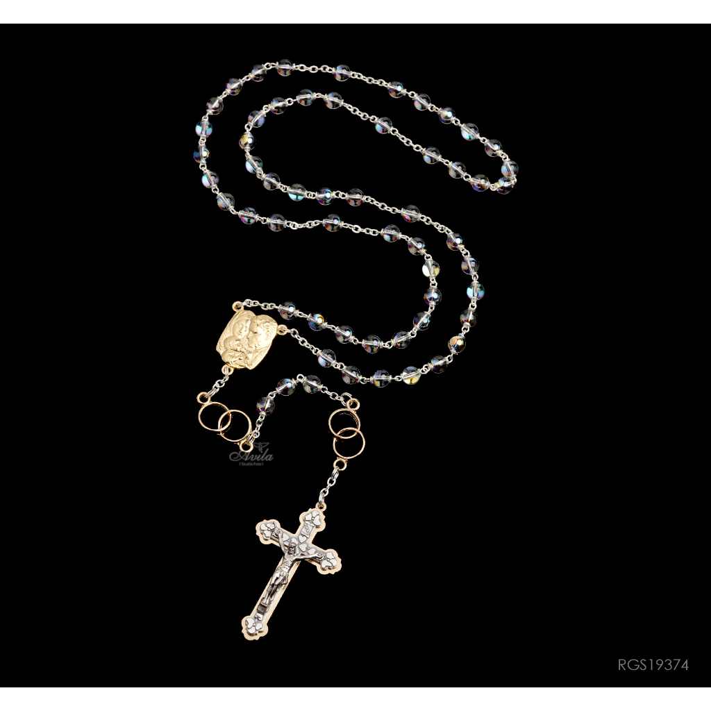 Rosario Wedding Best Euro Crystal Beads Globe 6mm + 2 Ring