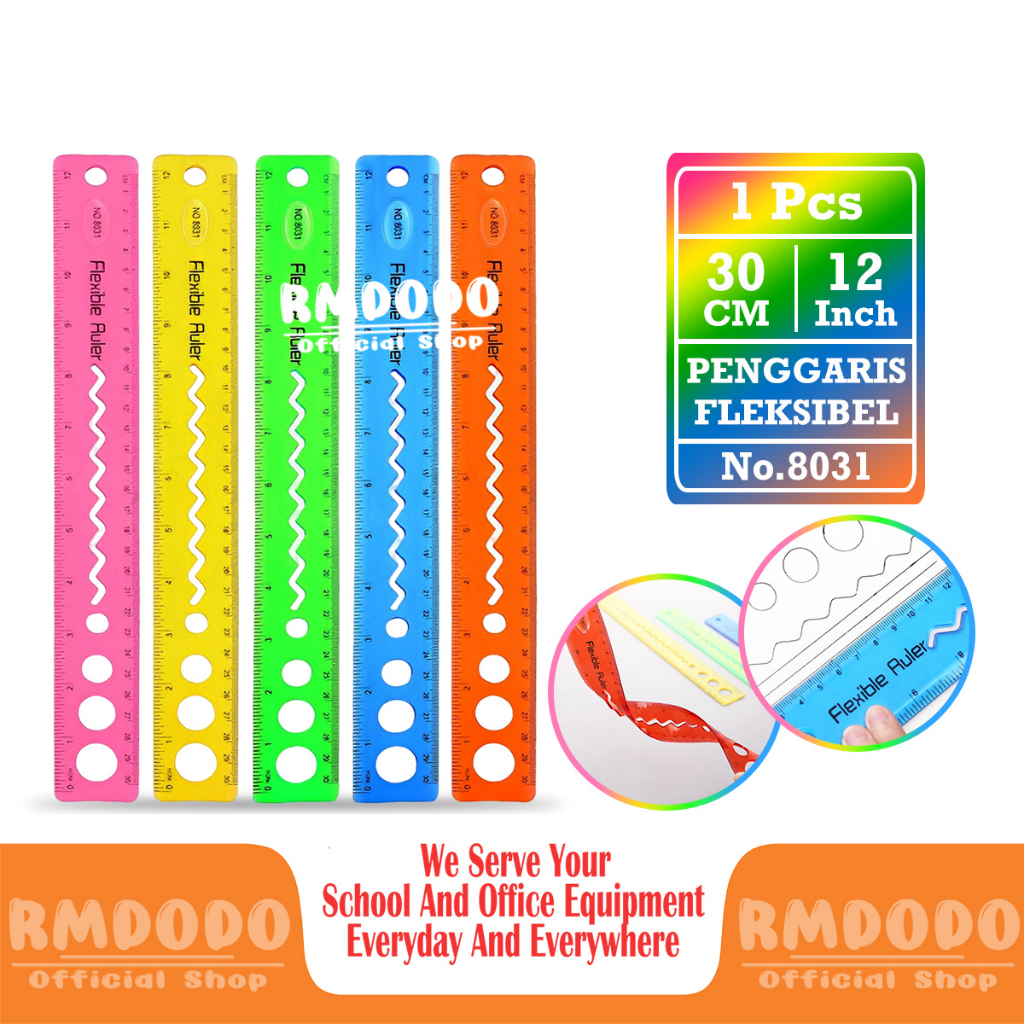 

Rmdodo - Penggaris Fleksibel 30 Cm Satuan [1 Pcs Penggaris] / Garisan Lentur / Flexible Ruler No.8031