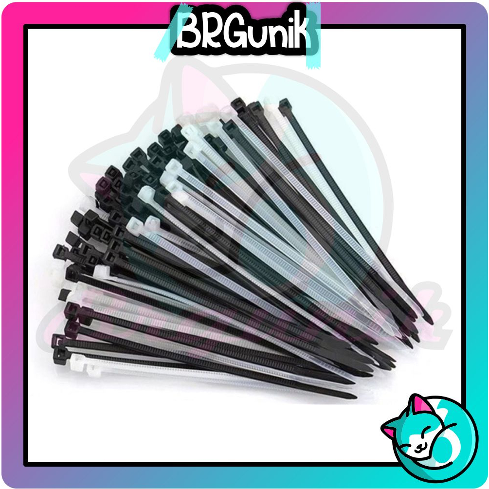 

BRGUNIK Kabel Ties 100pcs Kabel Tis Cable Ties Tali Ties Pengikat Kabel 10cm 15cm 20cm R917