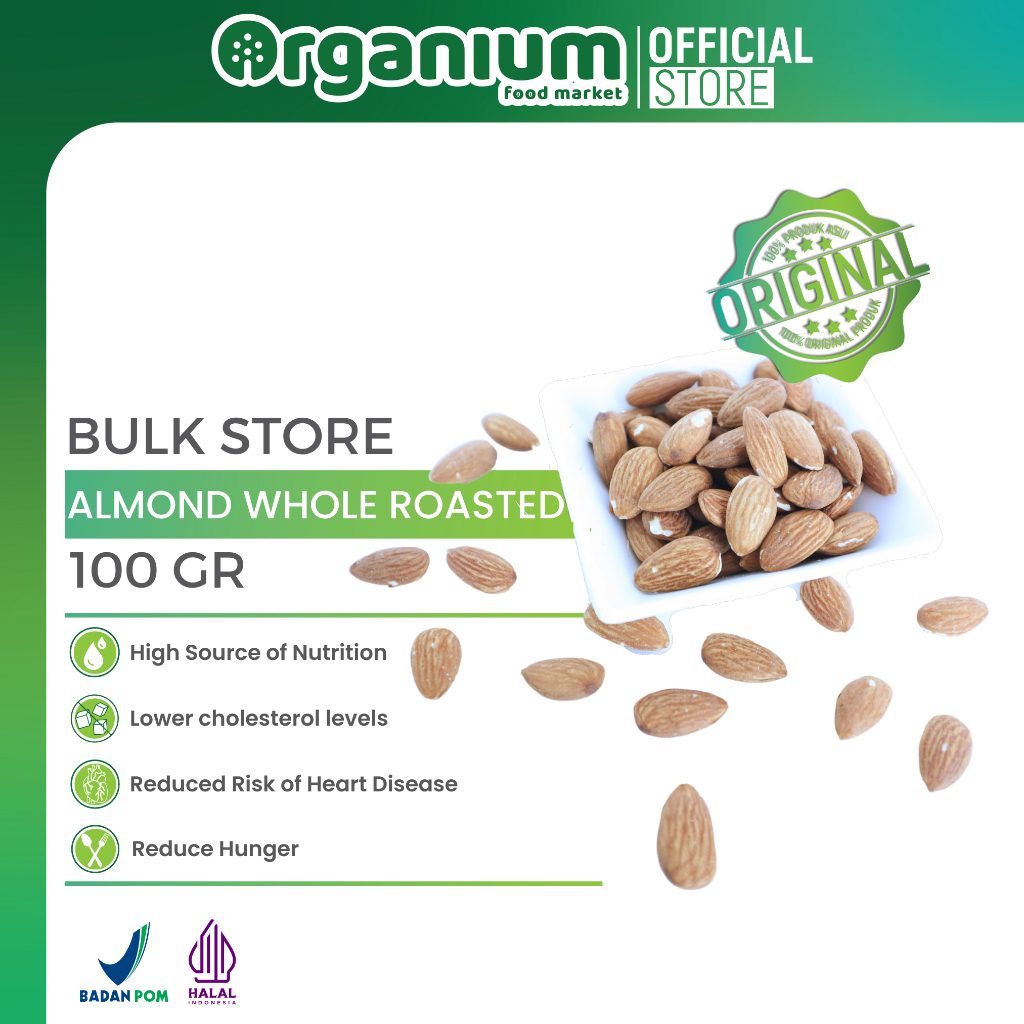 

Organium Almond Whole Roasted 100g