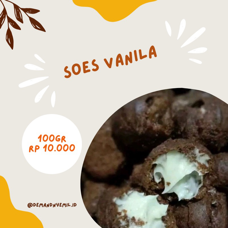 

soes coklat isi vanila