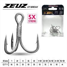 Kail Pancing Trebel Hook GT Break Zeuz Hook Jigging Popping 1 2 4 6 8 1/0 2/0 3/0 4/0 5/0