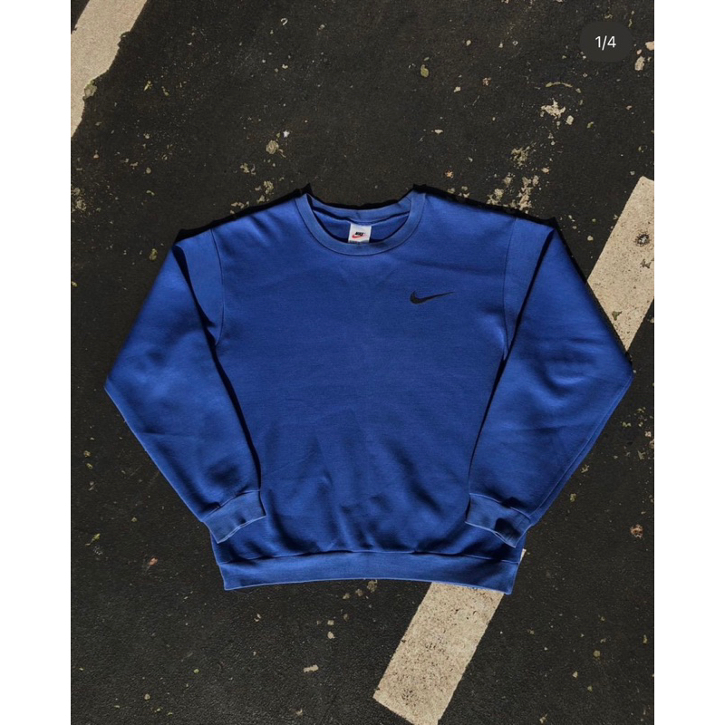 Vintage Crewneck NIKE Blue Royal 90's tag