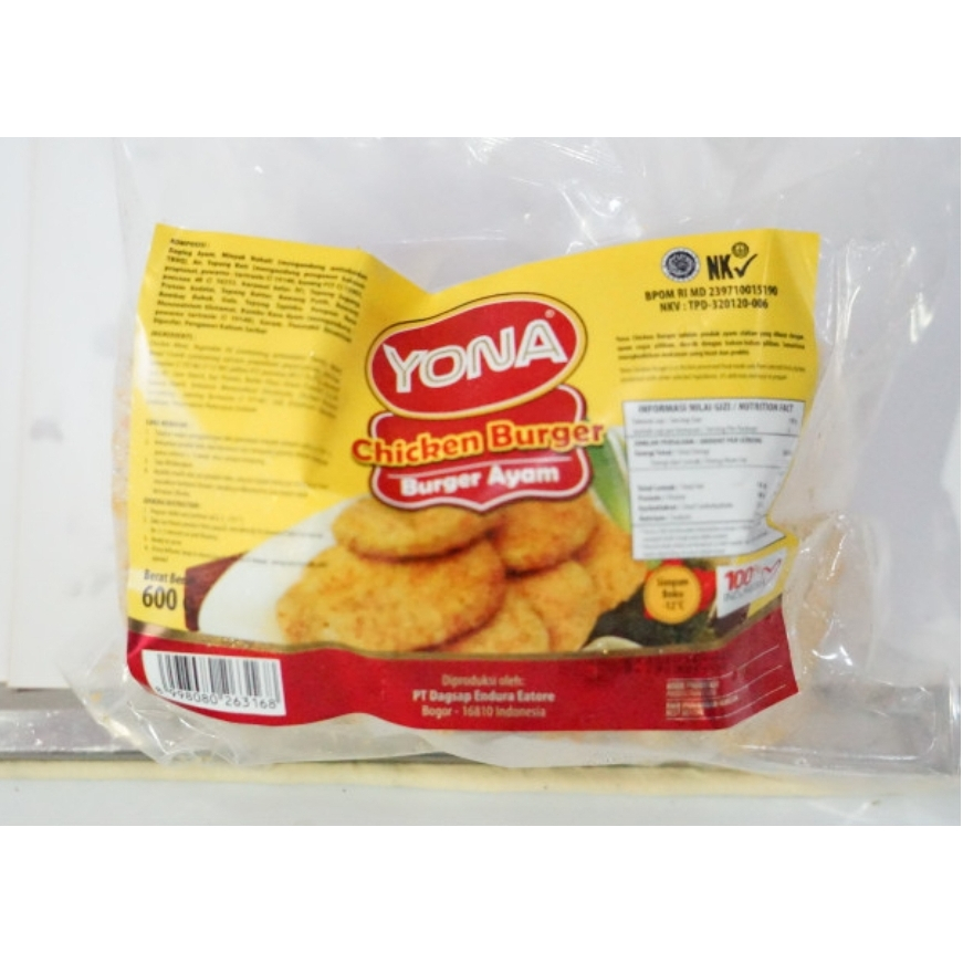 

Chicken Burger / Burger Ayam Yona kemasan 600 gr