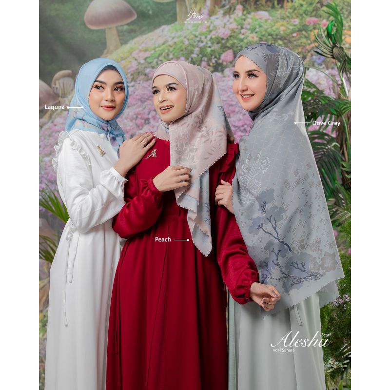 Arrafi Hijab Jilbab Kerudung Segi Empat Alesha Scarf Original Terbaru
