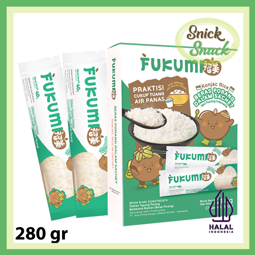 

Fukumi Beras Porang 280 gr Rendah Kalori Diet Diabetes Box 7 sachet Praktis Tinggal Seduh