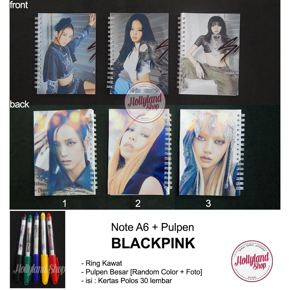 

Paket Notes A6 + Pulpen Besar KPOP - Buku Tulis BLACKPINK