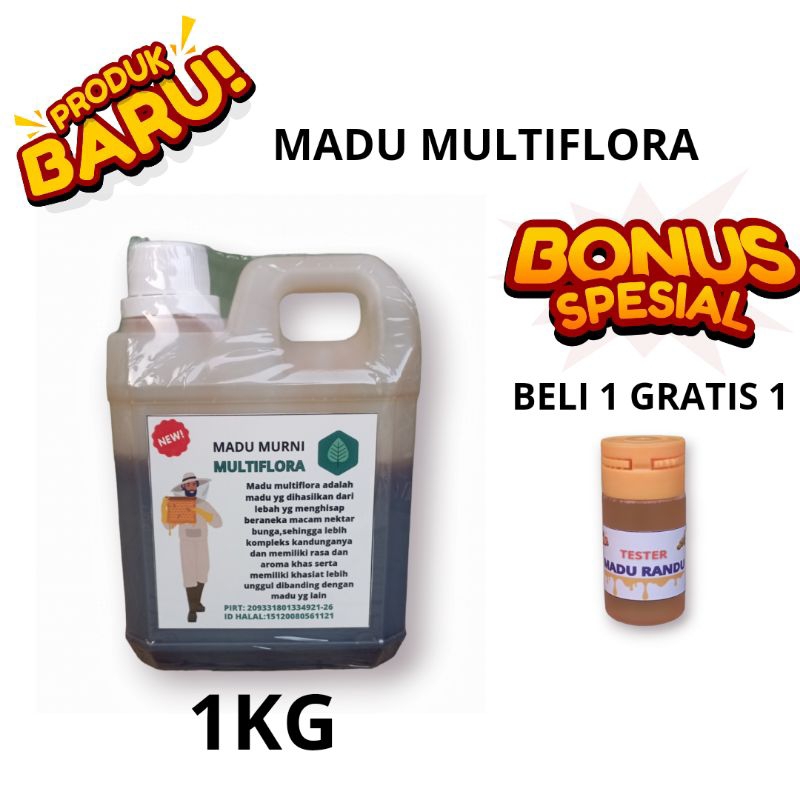 

Madu Murni Nektar Bunga [1KG] Multiflora 100% Raw Honey Organik