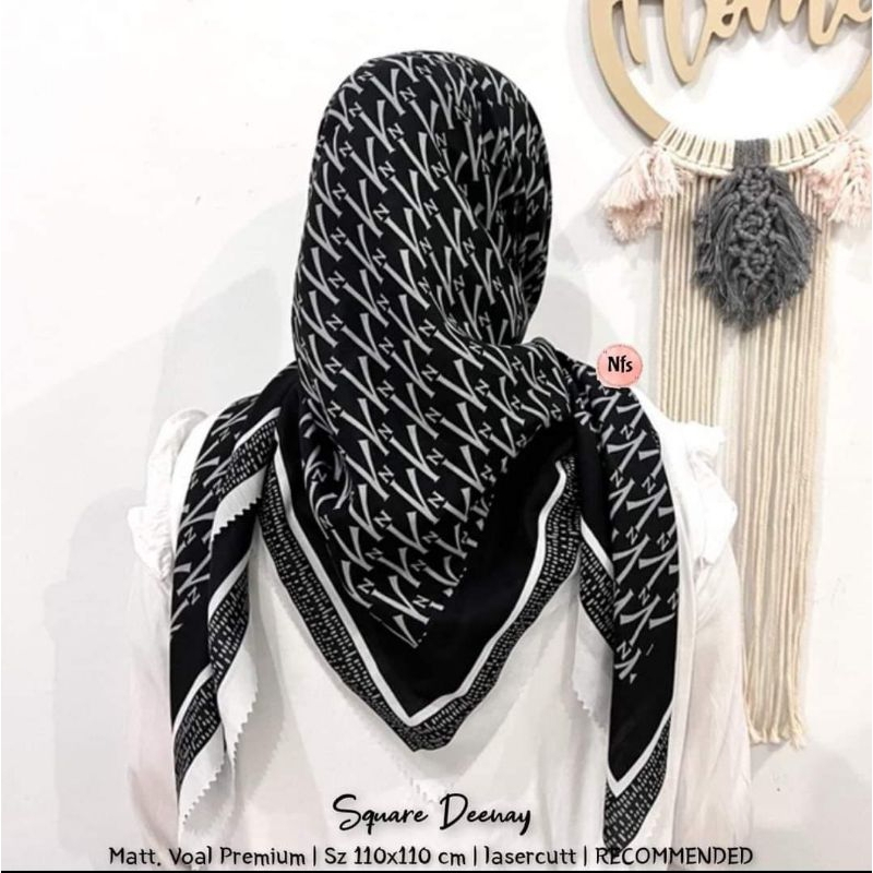 SEGIEMPAT MOTIF DENAY VANILA/VOAL MOTIF TERBARU/HIJAB SEGIEMPAT VOAL MOTIF TERBARU
