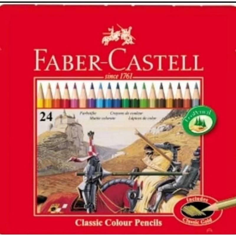 Pensil Warna Classic 24 Warna Kaleng Faber Castell Tin Case Faber Castell 24 Color