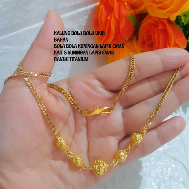 kalung bola ukir bali