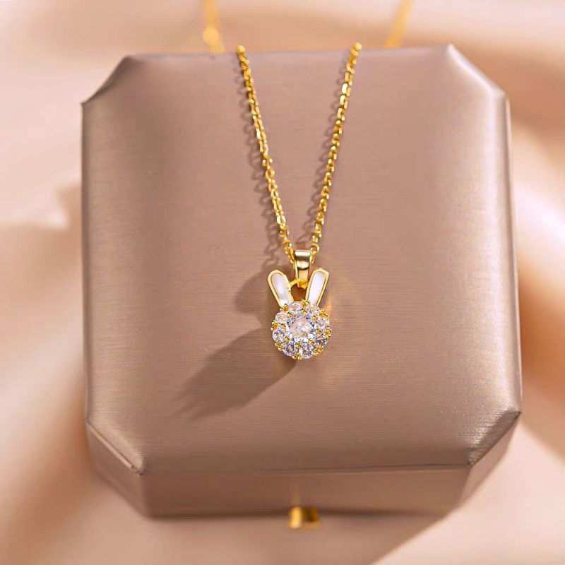 Kalung Titanium Wanita Liontin Kelinci Lucu / Kalung Titanium Korea Terbaru / Kalung Titanium Aesthe