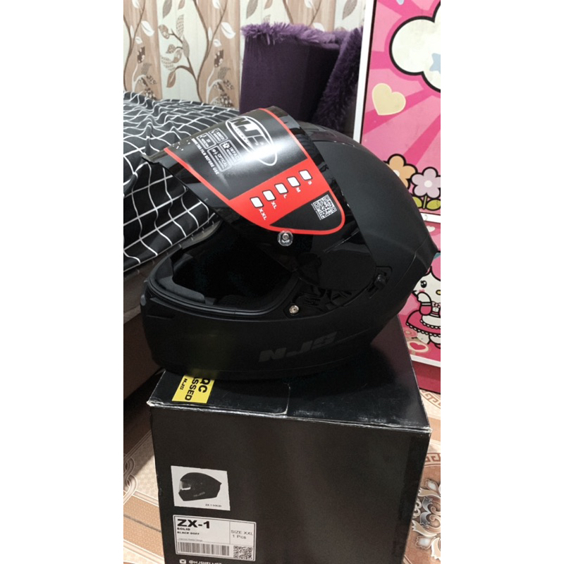 HELM BLACK DOFF DOUBLE VISOR FULLFACE NJS ZX-1 ZX 1  ORIGINAL